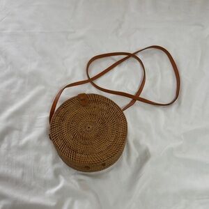 Brown Woven Crossbody Bag